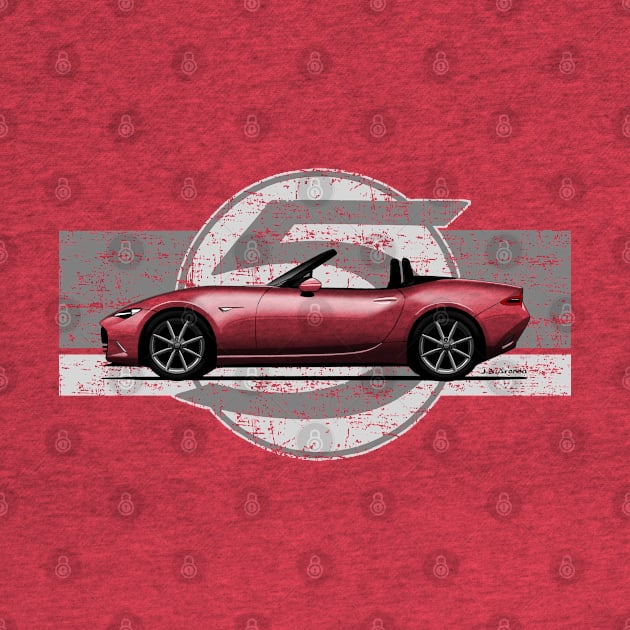 My drawing of the iconic Japanese roadster sports car ND with background 5 by jaagdesign